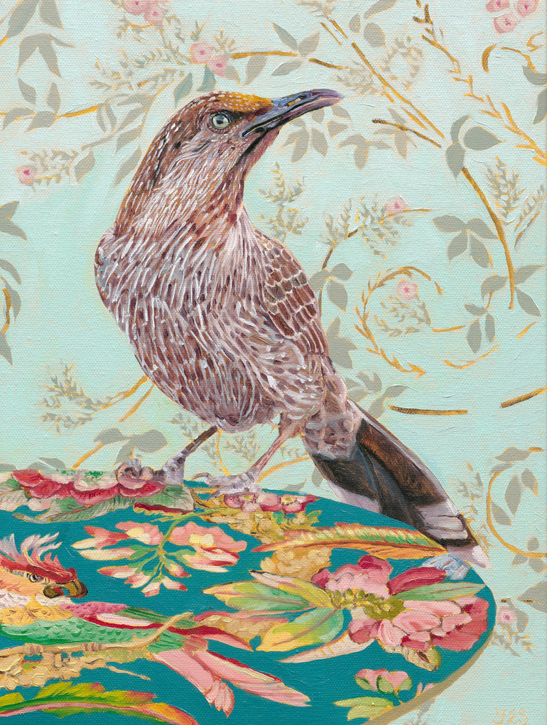 Table for One Wattlebird A3 size fine art print - Fiona Smith Art & Writing