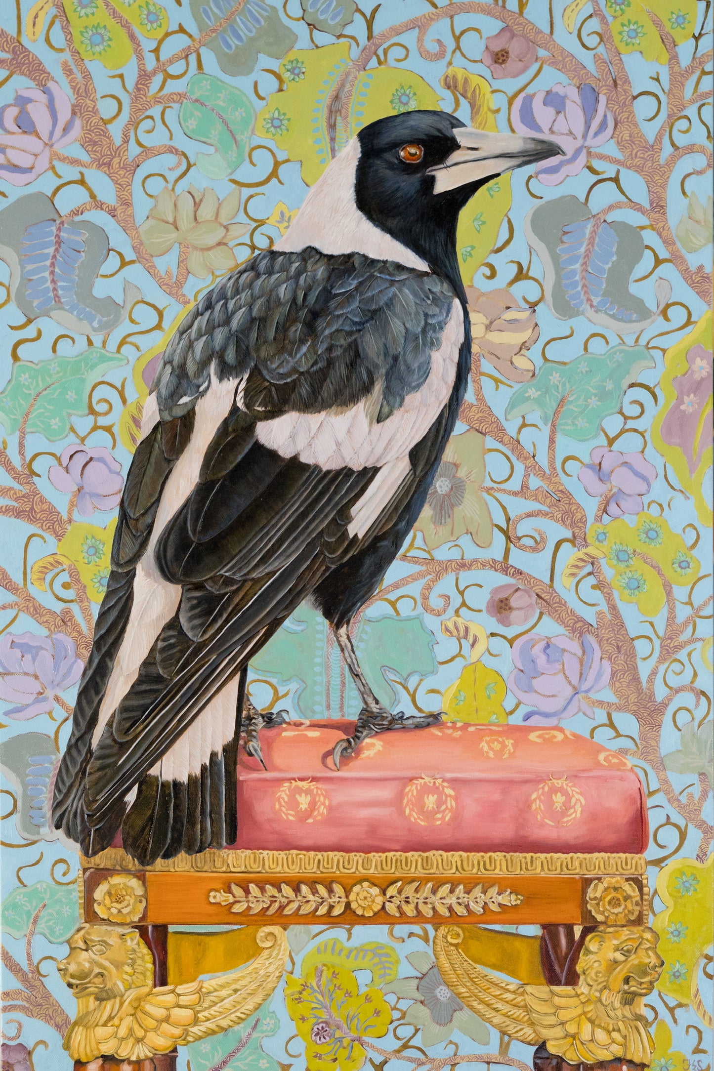 Spellbinder - Magpie on Freddy's footstool