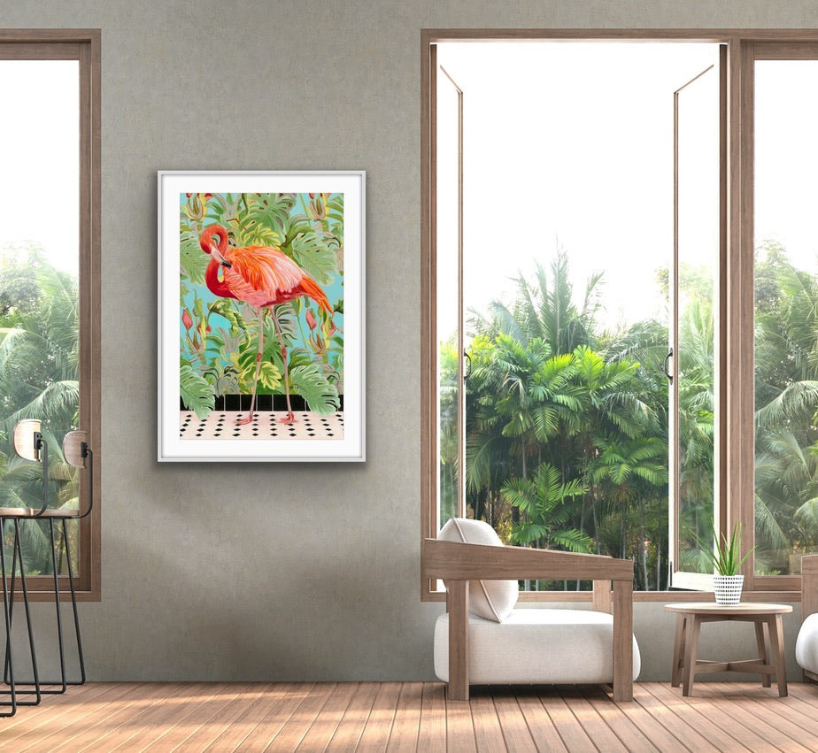 Lost Flamingo limited edition fine art print - Fiona Smith Art & Writing