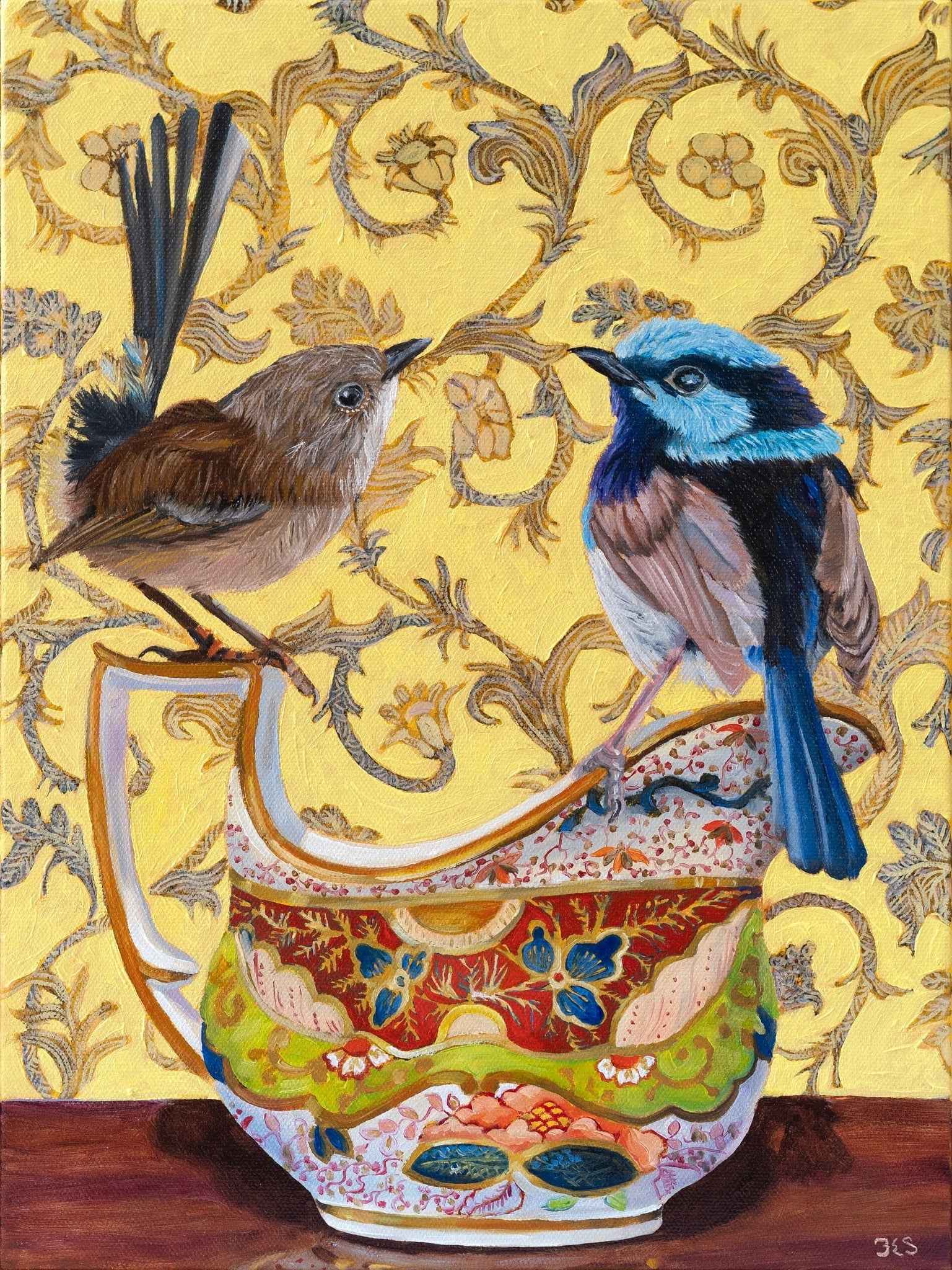 Fairy Wren Arabesque limited edition fine art print - Fiona Smith Art & Writing