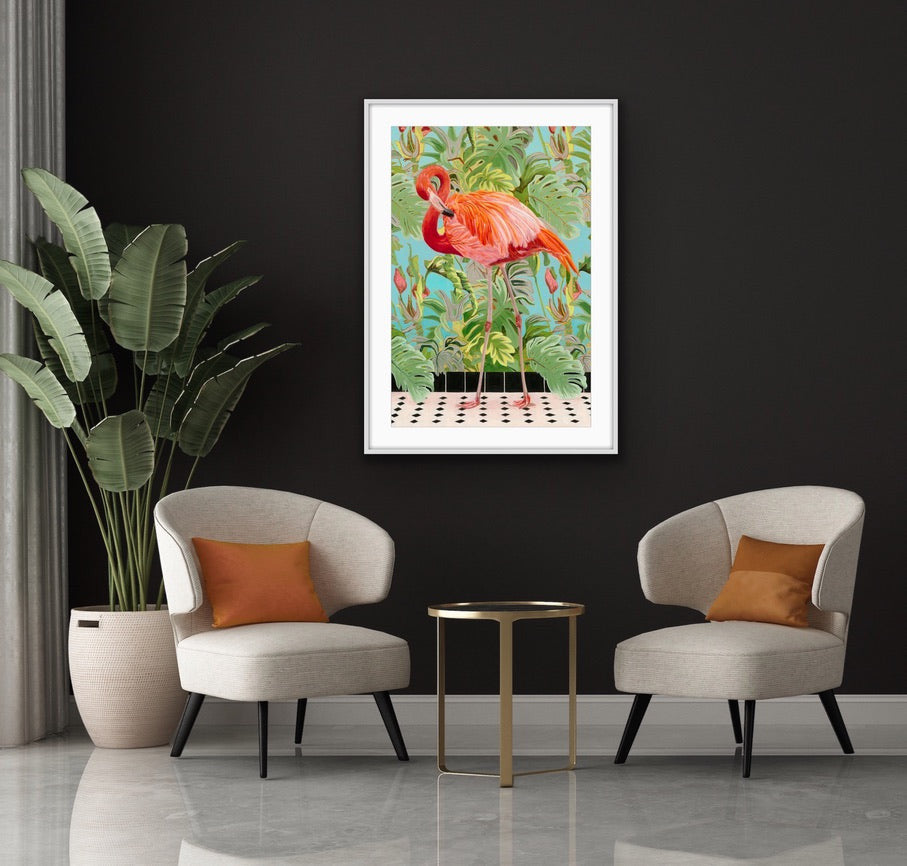 Lost Flamingo limited edition fine art print - Fiona Smith Art & Writing