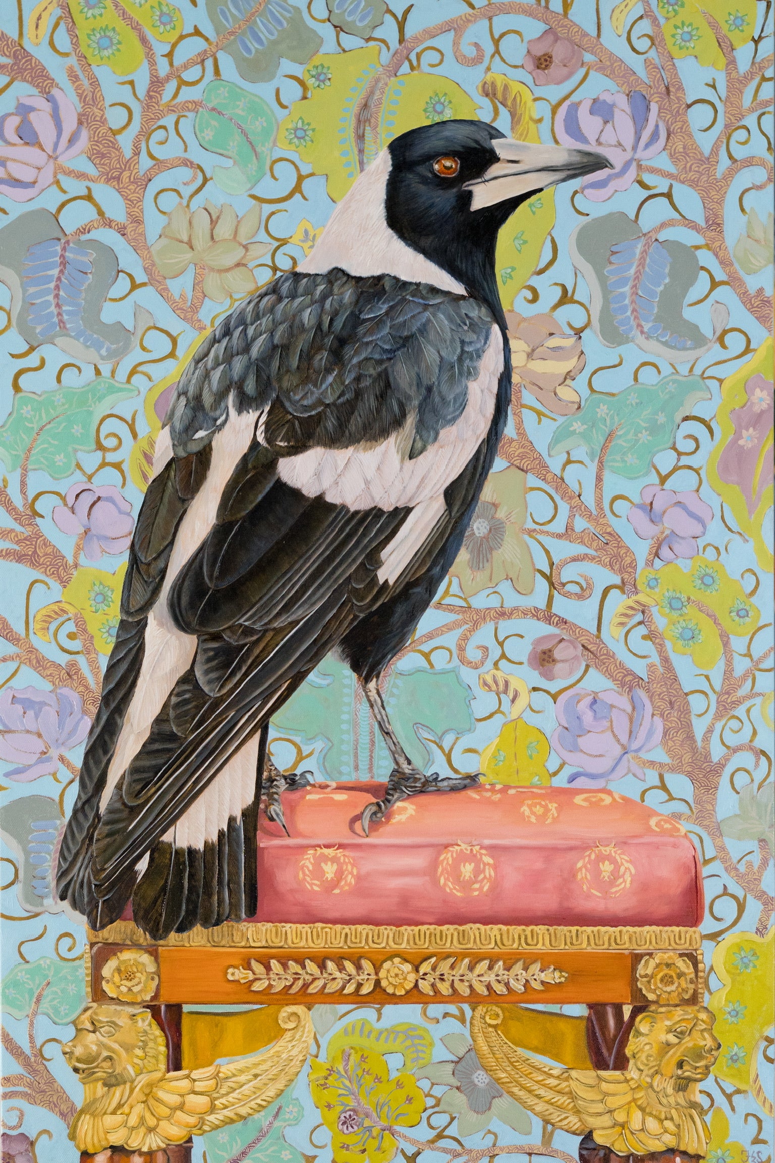 Spellbinder - Magpie on Freddy's footstool